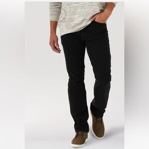Men's Wrangler Jeans 36 x 30 Black Regular Fit Straight Leg Flex for Comfort